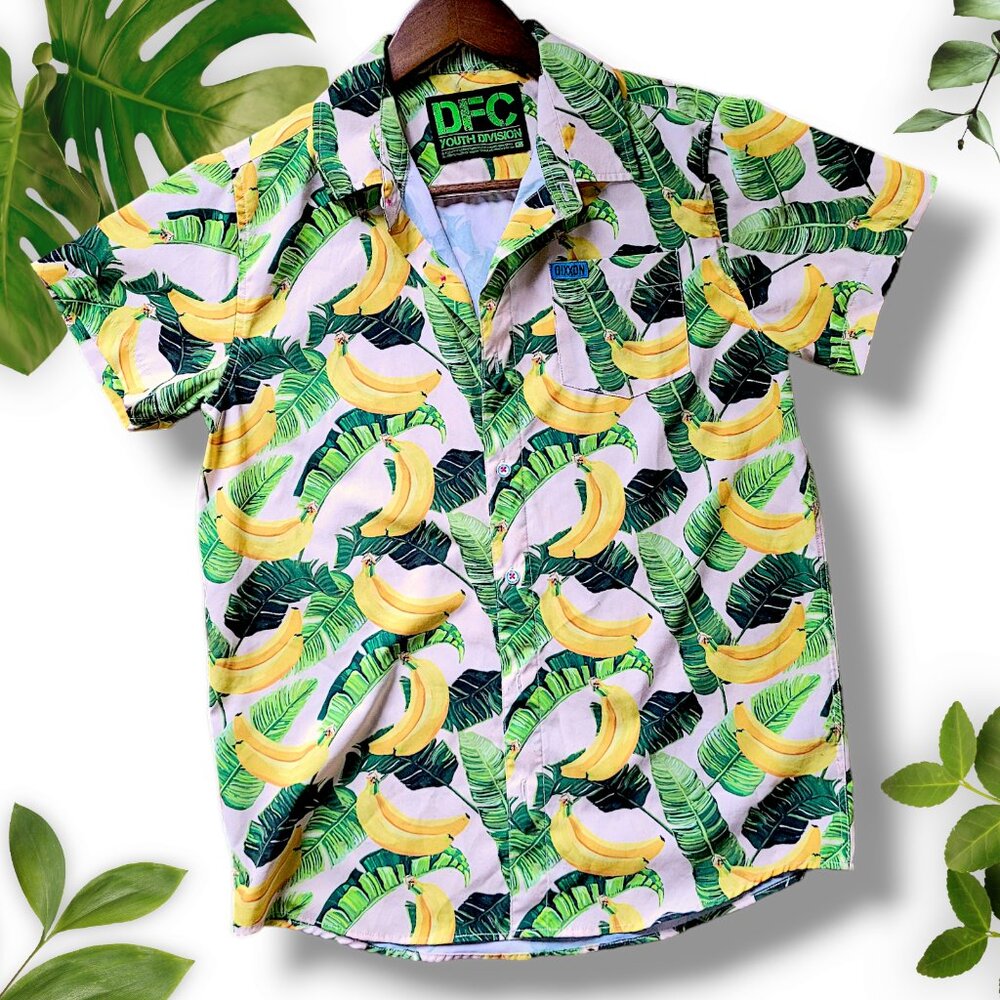 Dixxon "Hammock" Shirt in Banana Print, sz Small (youth XL)